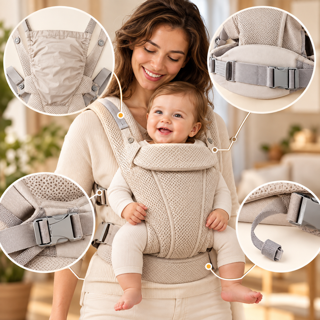 Porte Bébé ergonomique 360° respirant 0–36 mois de 20 kg