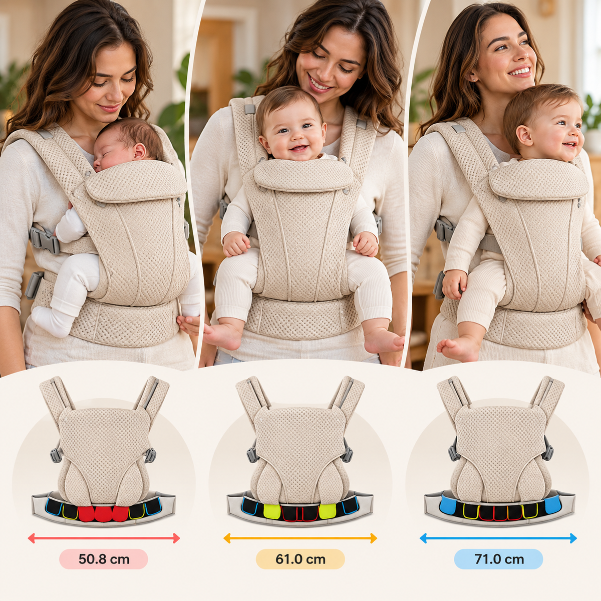 Porte Bébé ergonomique 360° respirant 0–36 mois de 20 kg