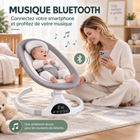 Balancelle Bébé Électrique Télécommande Moustiquaire 0–18 Mois